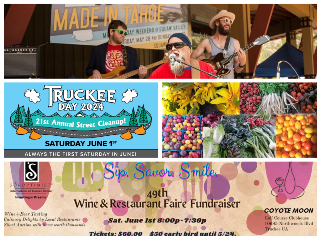 Featured image showing a collage of upcoming event flyers in Truckee and Lake Tahoe